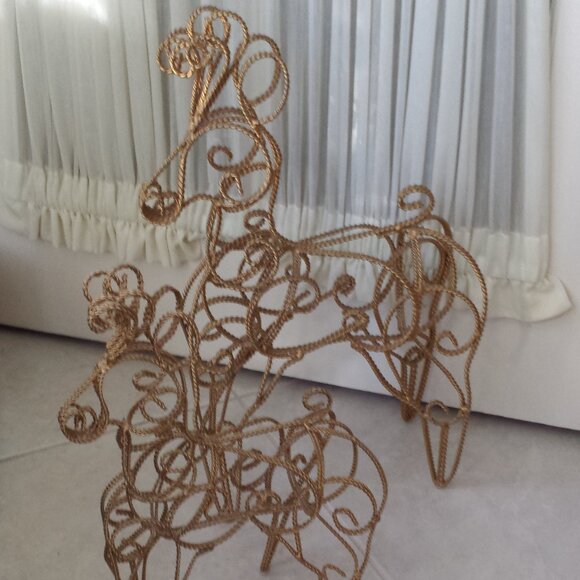 Other - 2 Gold Braided Wrought Iron Indoor Deer